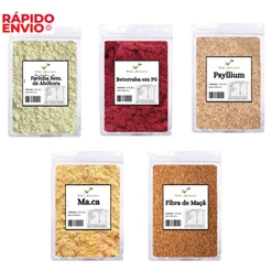 Farinha da Felicidade Mulher - Psyllium, Fibra da Maçã, Beterraba em Pó, Farinha Semente Abobora...