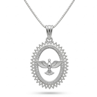 Colar Espírito Santo Delicado Feminino Folheado Ouro e Prata com Zircônias + Garantia em Oferta na Shopee