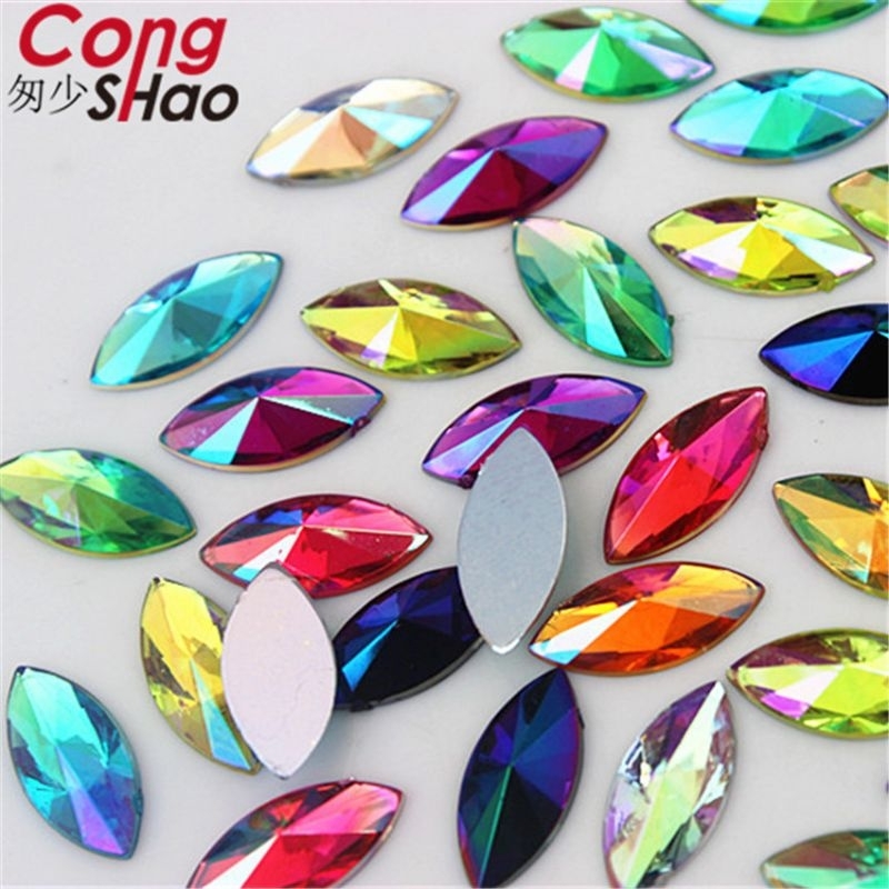 200/30pçs Strass Navete Rivoli 4x8mm/5x10mm