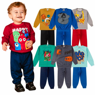 Kit 6 Peças Moletom Infantil Menino Conjunto 1 ao 14 Masculino Inverno Manga Longa em Oferta na Shopee