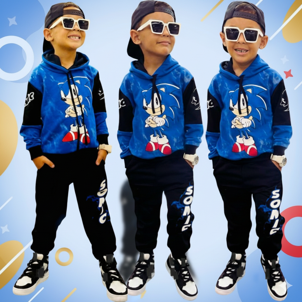 Agasalho Infantil Conjunto Do Spider Aranha Sonic Abrigo De Frio Masculino em Oferta na Shopee