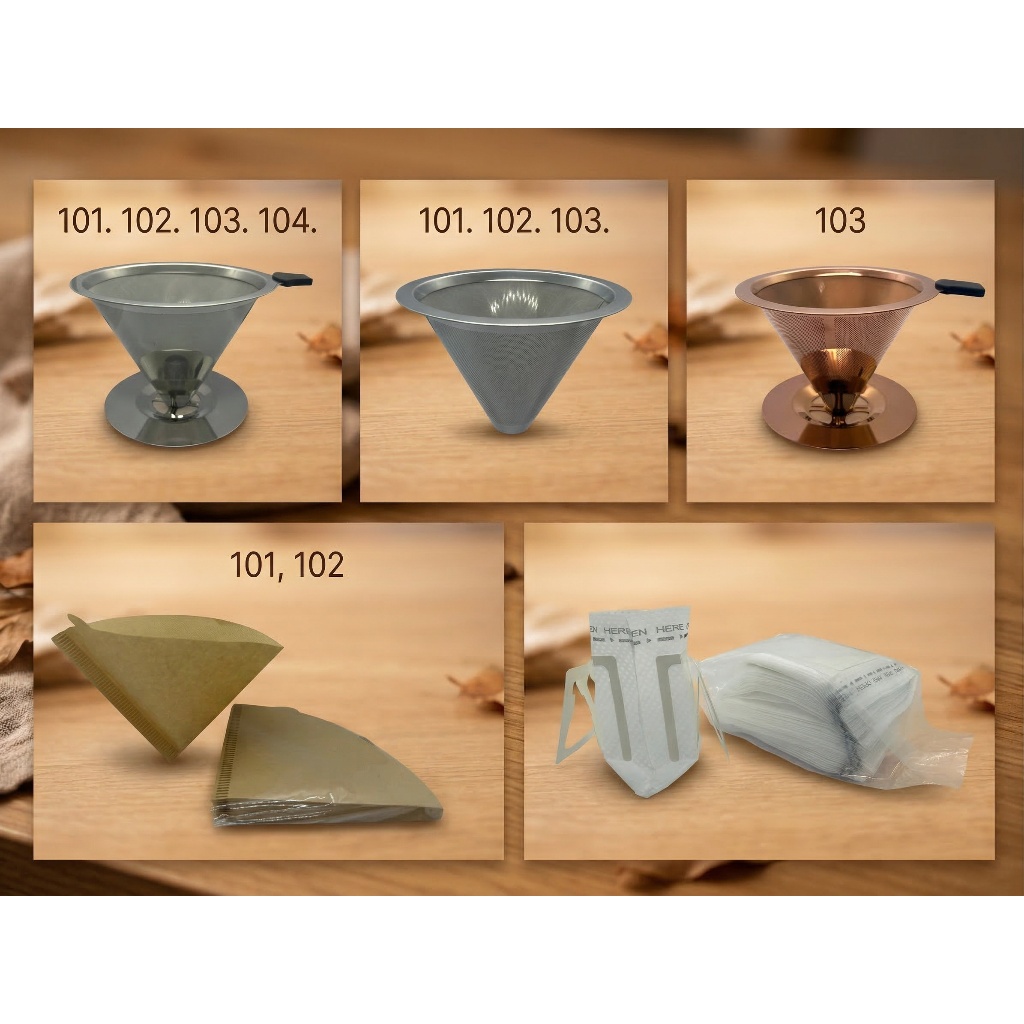 Coador de Café Reutilizável em Aço Inox | Filtro Permanente com Suporte | Compatível com Filtro de Papel em Oferta na Shopee