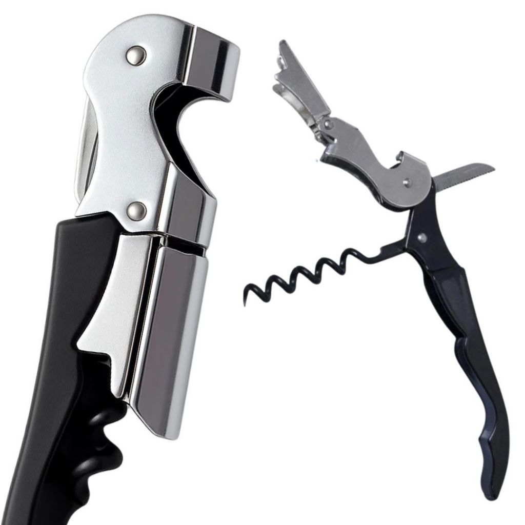 Abridor de Garrafas 3x1 - Saca Rolhas Reforçado para Garrafa de Vinho, Prático e Durável