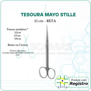 TESOURA MAYO STILLE 15 CM RETA P/ USO GERAL em Oferta na Shopee