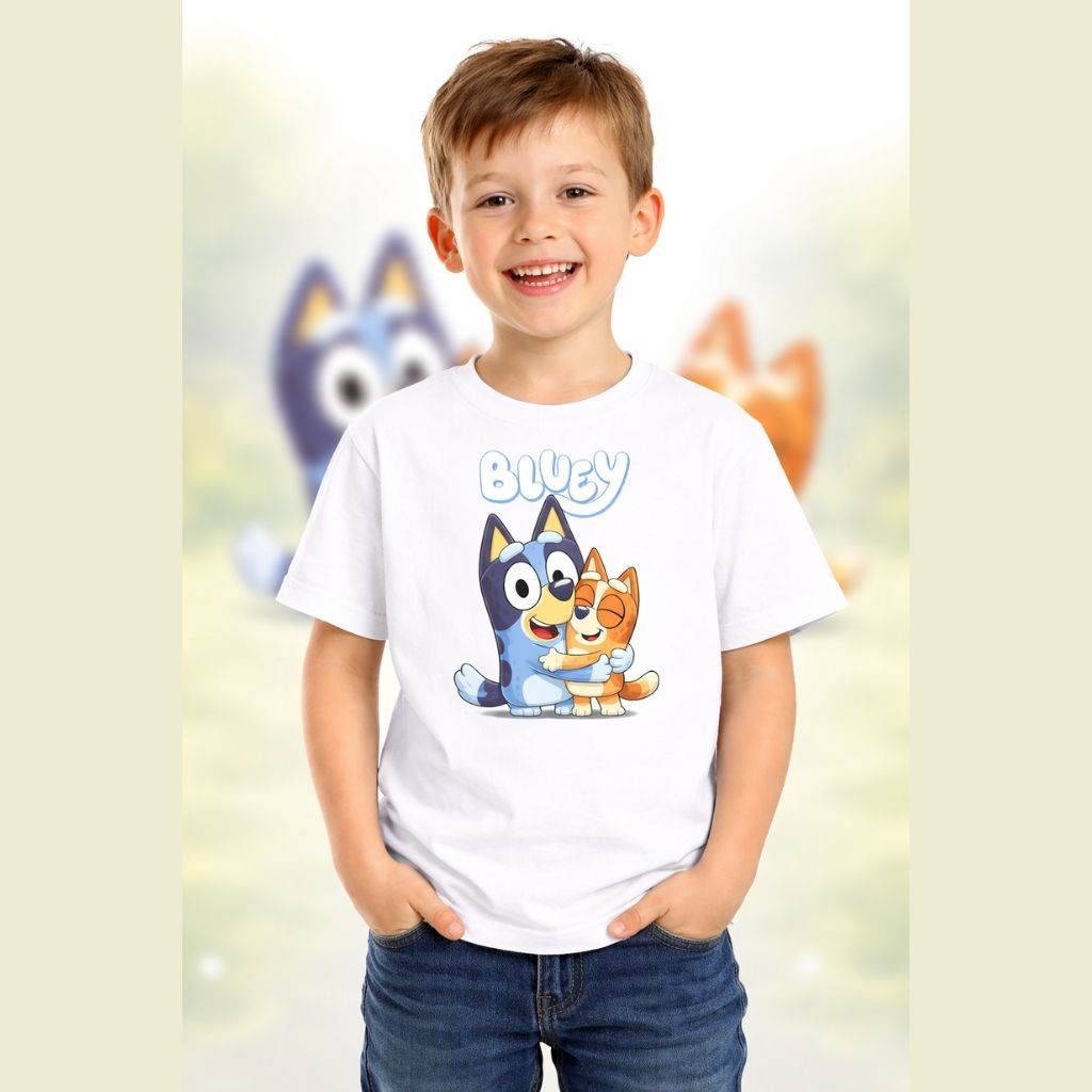 Camiseta Infantil Bluey e Bingo Roupa Infantil Estampa Divertida 100% Algodão em Oferta na Shopee