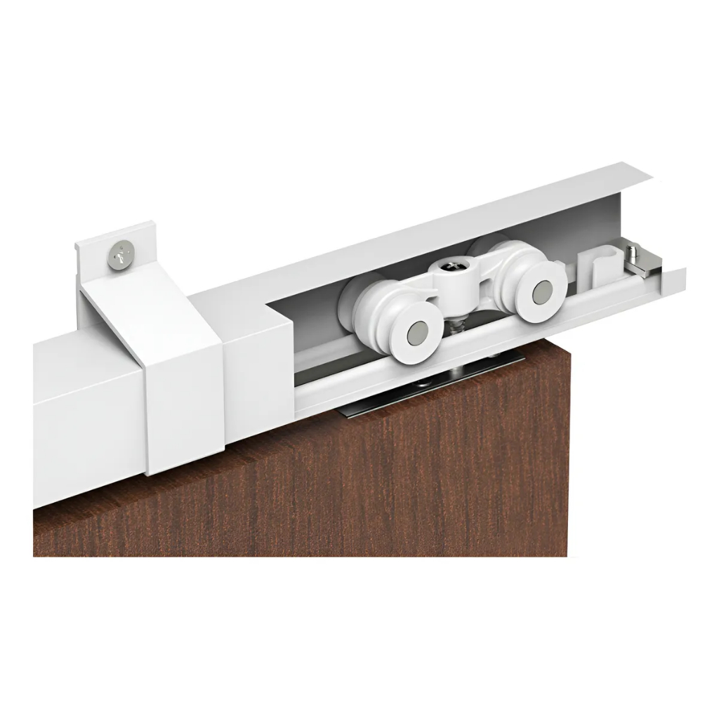 Kit Trilho Porta de Correr Aluminio 2 Metros Bipar Branco