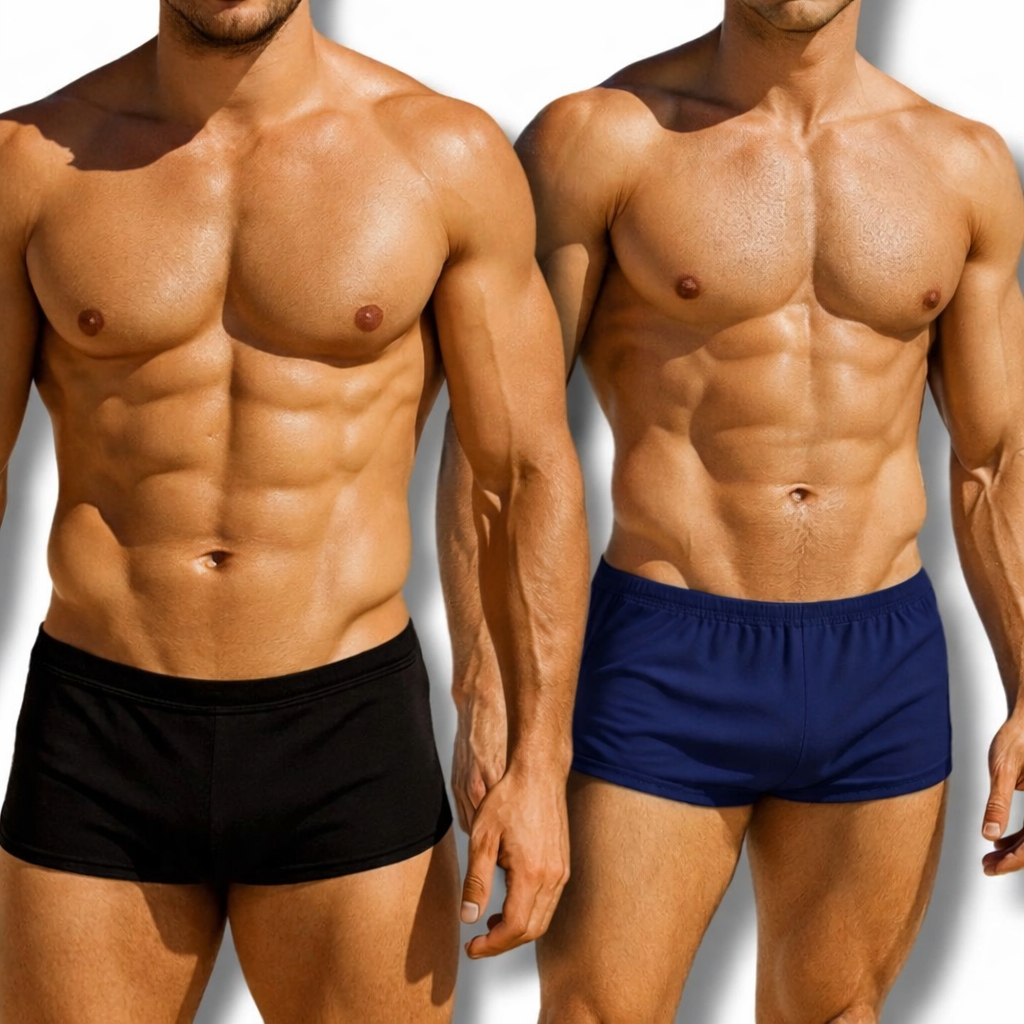 Sunga Preta/Azul/Vermelho Moda Praia Masculina Lisa Adulto Lançamento Verão 2026