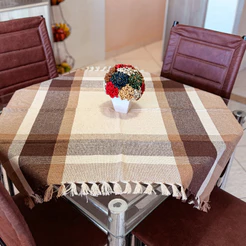 Toalha de Mesa 80x80cm | Artesanal Tecido Algodão Toalha Quadrada