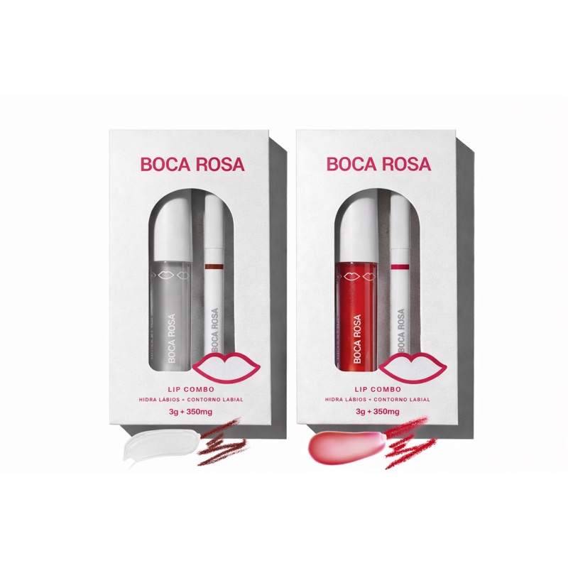 Kit Boca Rosa Lip Combo Hidra Lábios + Lápis Contorno Labial Alta Fixação Efeito Volumoso