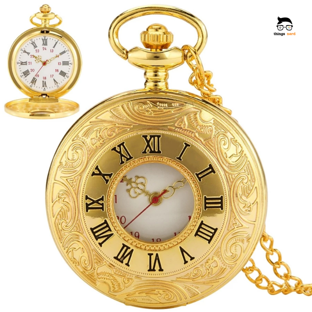 Relógio De Bolso Steampunk Dourado Original Antigo Com Corrente Retro Vintage Retro Relíquia em Oferta na Shopee
