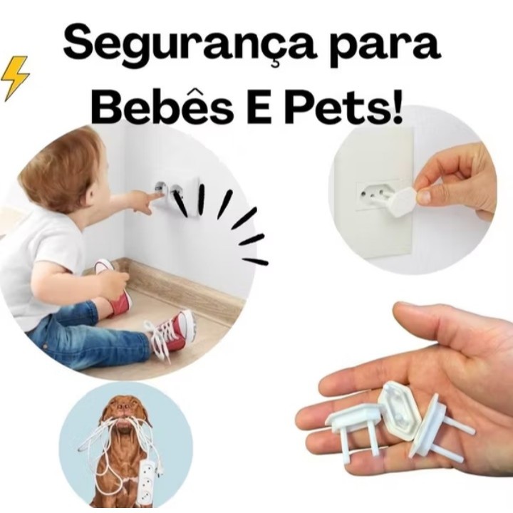 Kit com 24/18/12 un Protetor de Tomada Segurança Para Bebê/Criança Contra Choque Elétrico.