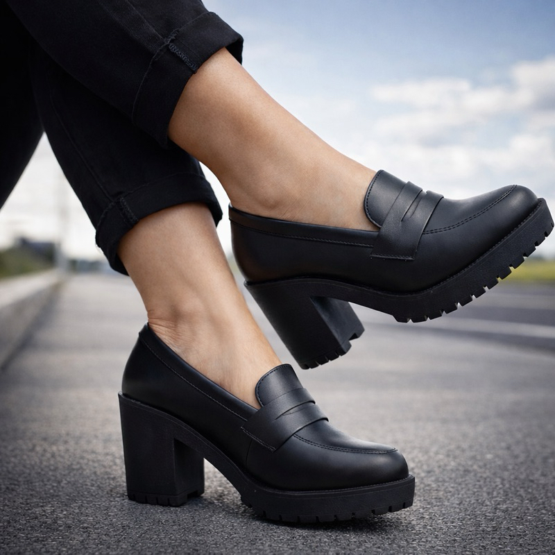 Mocassim Feminino Salto Médio Confortável – Conforto, Estilo e Elegância