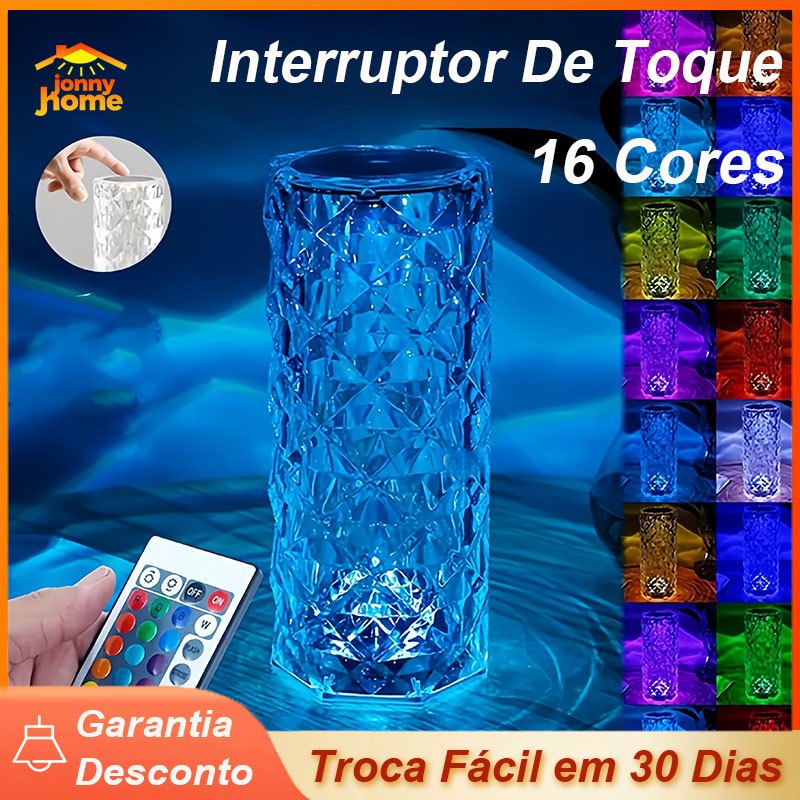 16 Cores Luminária De Mesa Toque Cristal Diamante Com Controle Remoto - Luzes De Ambiente Para Festa em Oferta na Shopee