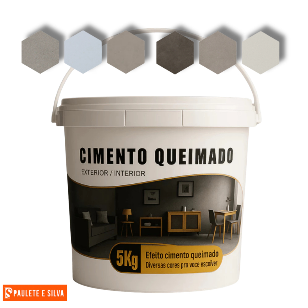 Cimento Efeito Queimado 5kg Acabamento Rustico Cores Diversas Parede Interna Externa Fácil Aplicação