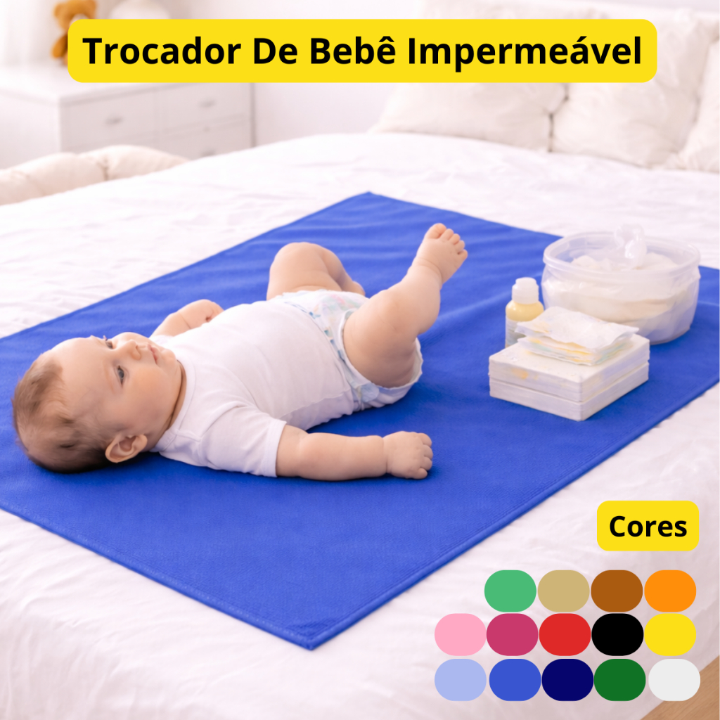 Trocador Fralda Bebê Impermeável Resistente Portátil 50x70cm Cores