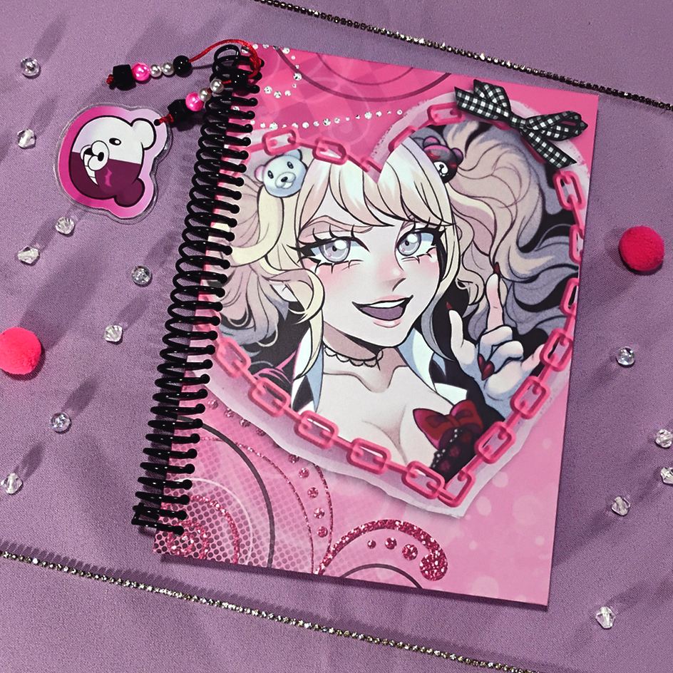 SKETCHBOOK Caderno para Desenho 90gr - Junko Enoshima - Danganronpa - Encadernação em Espiral - A5 21x15cm