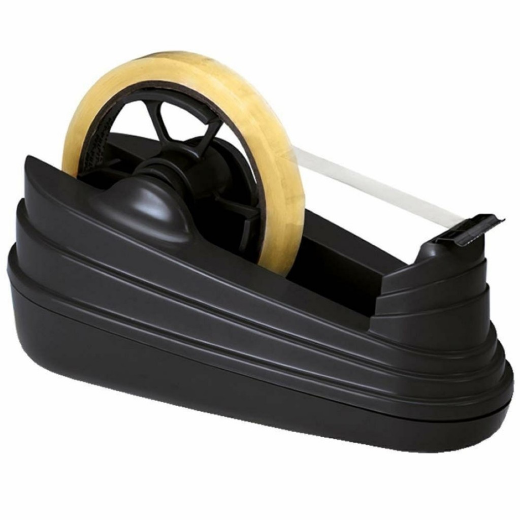 Suporte para Fita Adesiva Grande Waleu Preto Dispensador de Mesa