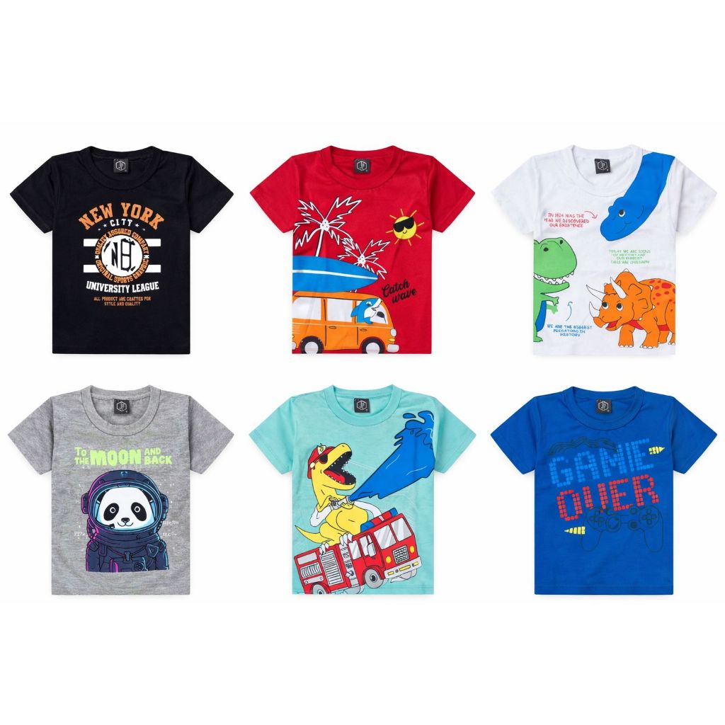 Kit 6 Camisetas Avulsas Sortidas Menino Verão