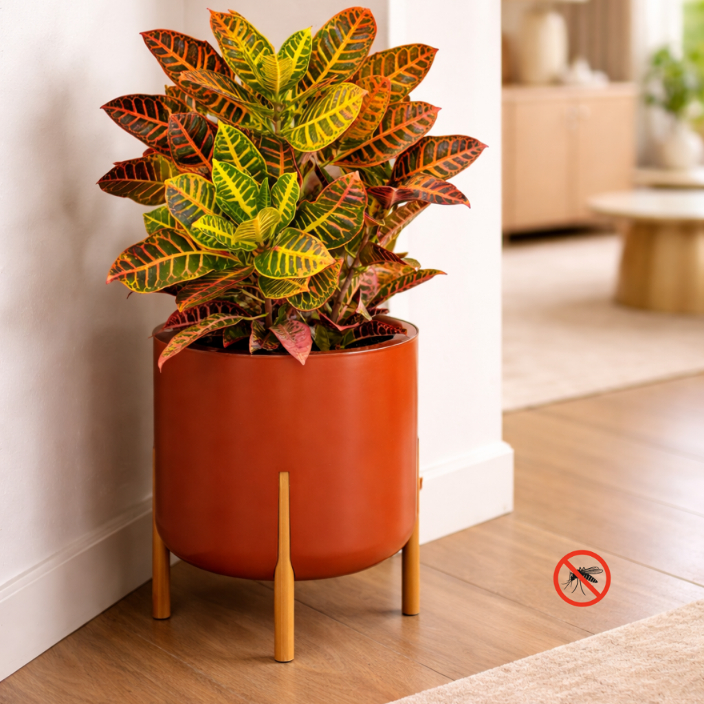 Vaso de Flor Grande Premium 16L Cachepô Fênix Anti-Dengue de plástico com Pé Madeirado