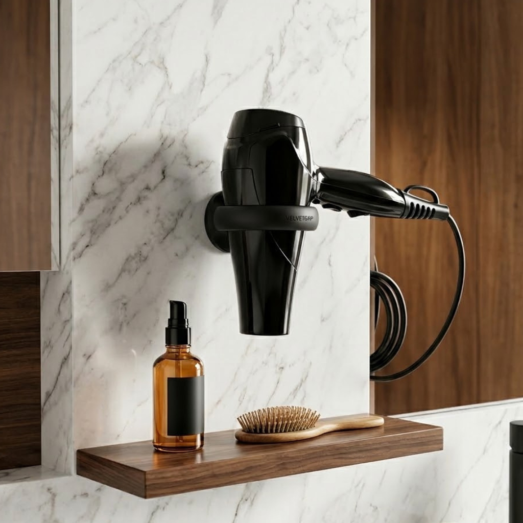 Suporte Para Secador De Cabelo Universal De Parede Parafuso