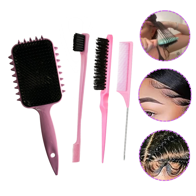 Hot Bounce Kit Finalização e Penteados 03 Peça de Pente e Escova Onda e Touca Cetim em Oferta na Shopee