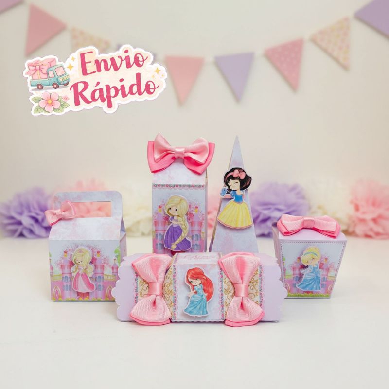 Kit Caixas As Princesas da Disney - Lembrancinha Personalizada Aniversário Festa Infantil