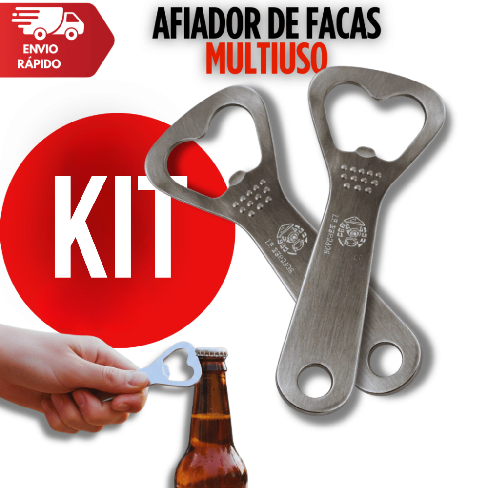 Combo Abridores Garrafa Aço Inox 10cm Resistente Cerveja e Bebidas Casa Bar Restaurante Utilidades