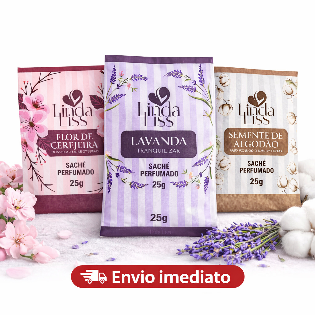 Display 12 Unidades Sachê Perfumado Aromatizante 25g - Linda Liss