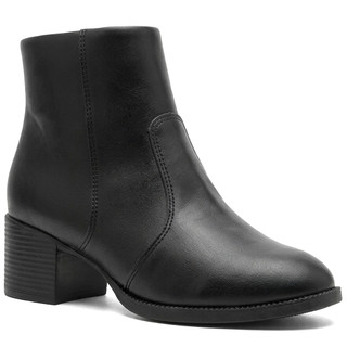 Bota Coturno Feminina Casual Cano Curto Macia Elegante Com Zíper Super Confortável