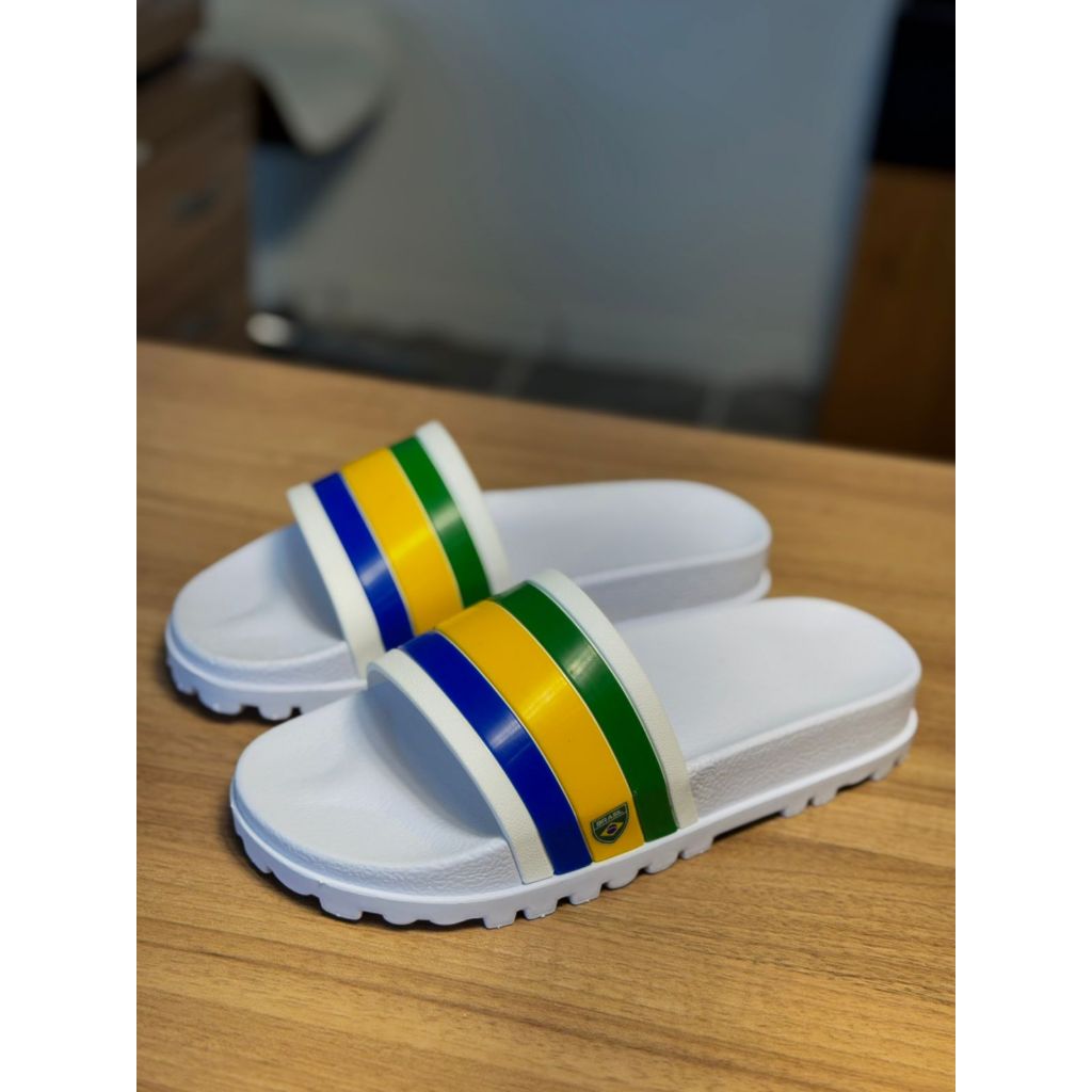 Chinelo Masculino Slide Copa Do Mundo Brasil Seleção Brasileira Estiloso Nuvem Macio Confortavel Verão Praia Sandalia