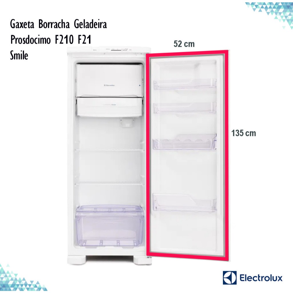 Gaxeta Borracha Geladeira Prosdócimo F210 F21 Smile - 135x52cm