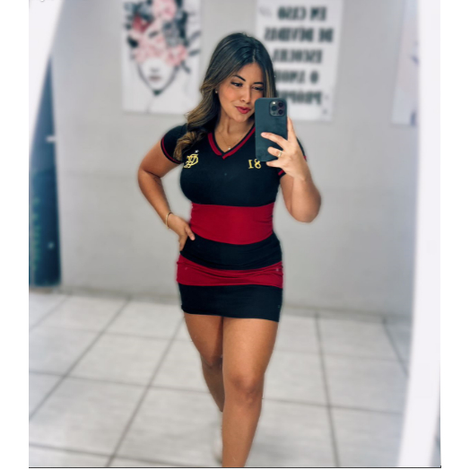 Vestido Feminino Midi Bordado Meia Manga 100% Algodão Listrado Confortável do PP ao GG Casual Elegante em Oferta na Shopee