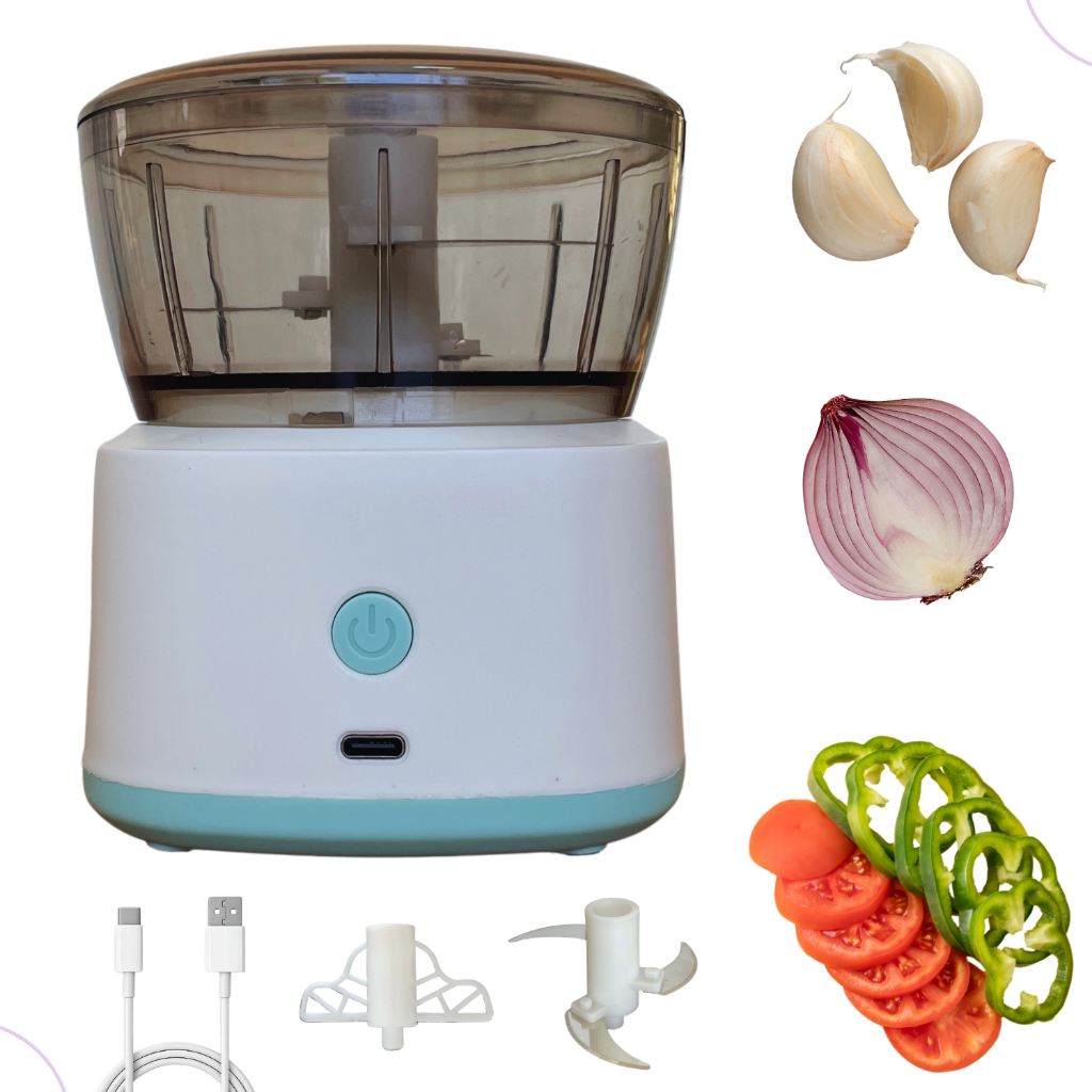 Mini Processador de Alimentos Elétrico GOSTEY Recarregavel USB Triturador Alho Cebola Legumes 200ml