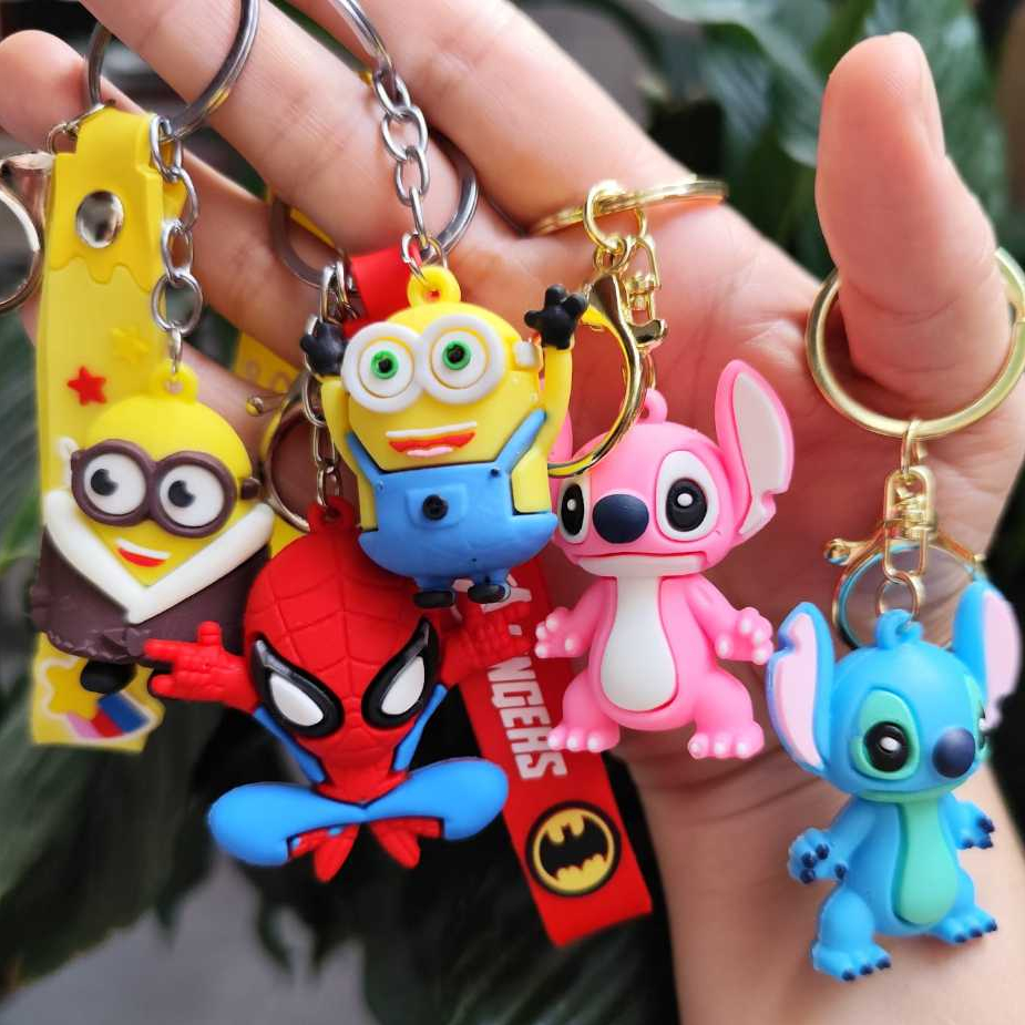 Kit até 48 Chaveiros Personagens Variados 3D Emborrachado – Mochila Bolsa Presente Criativo