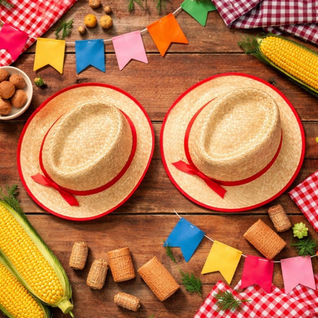 Chapéu Palha Malandrinho Caipira Festa Junina Infantil Cowboy Italianinho Arraiá São João em Oferta na Shopee