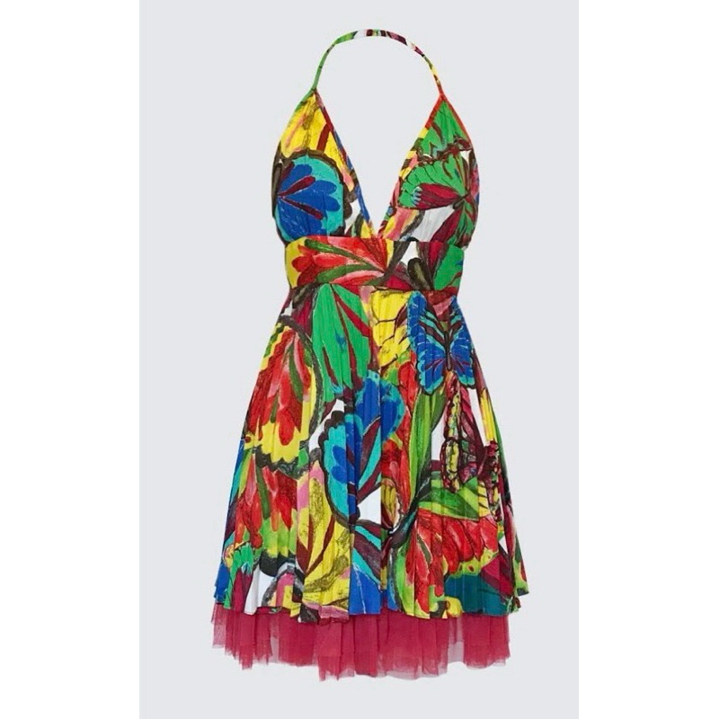 Vestido Farm Colorido Borboletas P. Tamanho M na Etiqueta, Mas Veste Melhor P