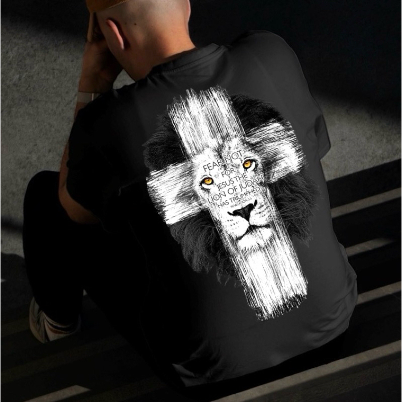 camiseta estampada tecido 100 algodão estampa religiosa nas na costa e na frente cores vibrantes que não desbotam