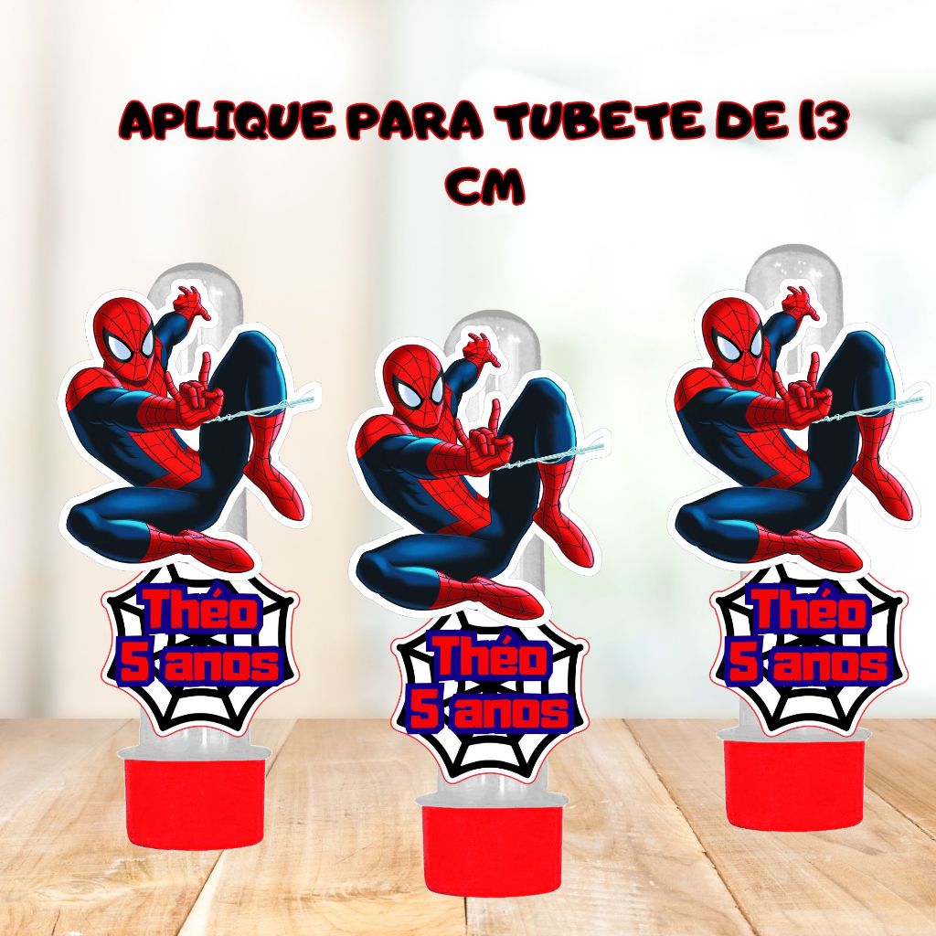 Apliques para Tubete Personalizados Homem aranha | Qualquer Tema | Festa Infantil | Lembrancinhas