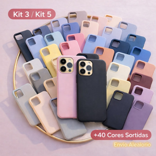 Kit 3 ou 5 Capas iPhone XR 11 12 13 14 15 16 17 Pro Max Silicone – Câmera Aberta Cores Aleatórias em Oferta na Shopee