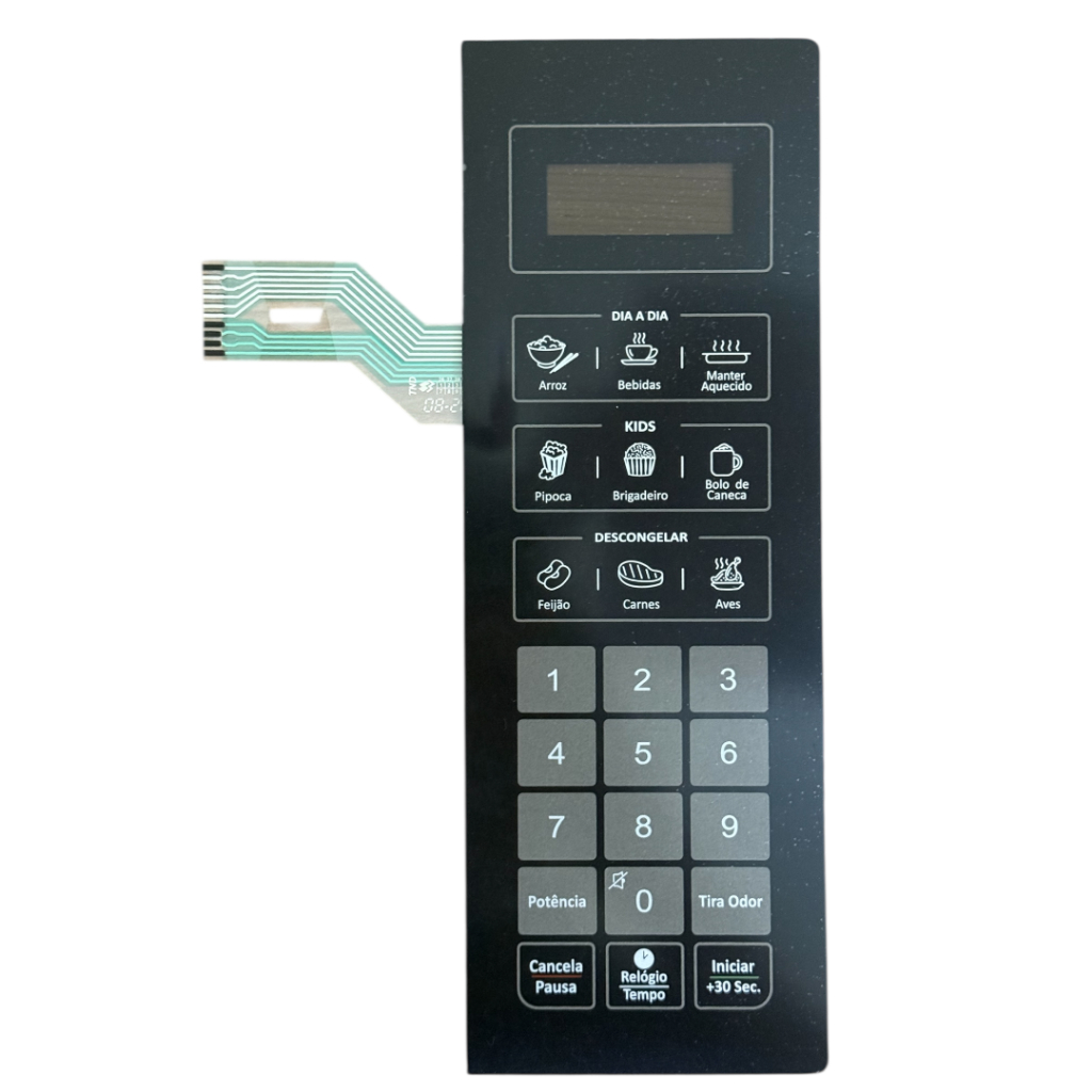 TND Membrana Teclado Para Micro-ondas Compatível com Mondial MO-02-34-B Preta