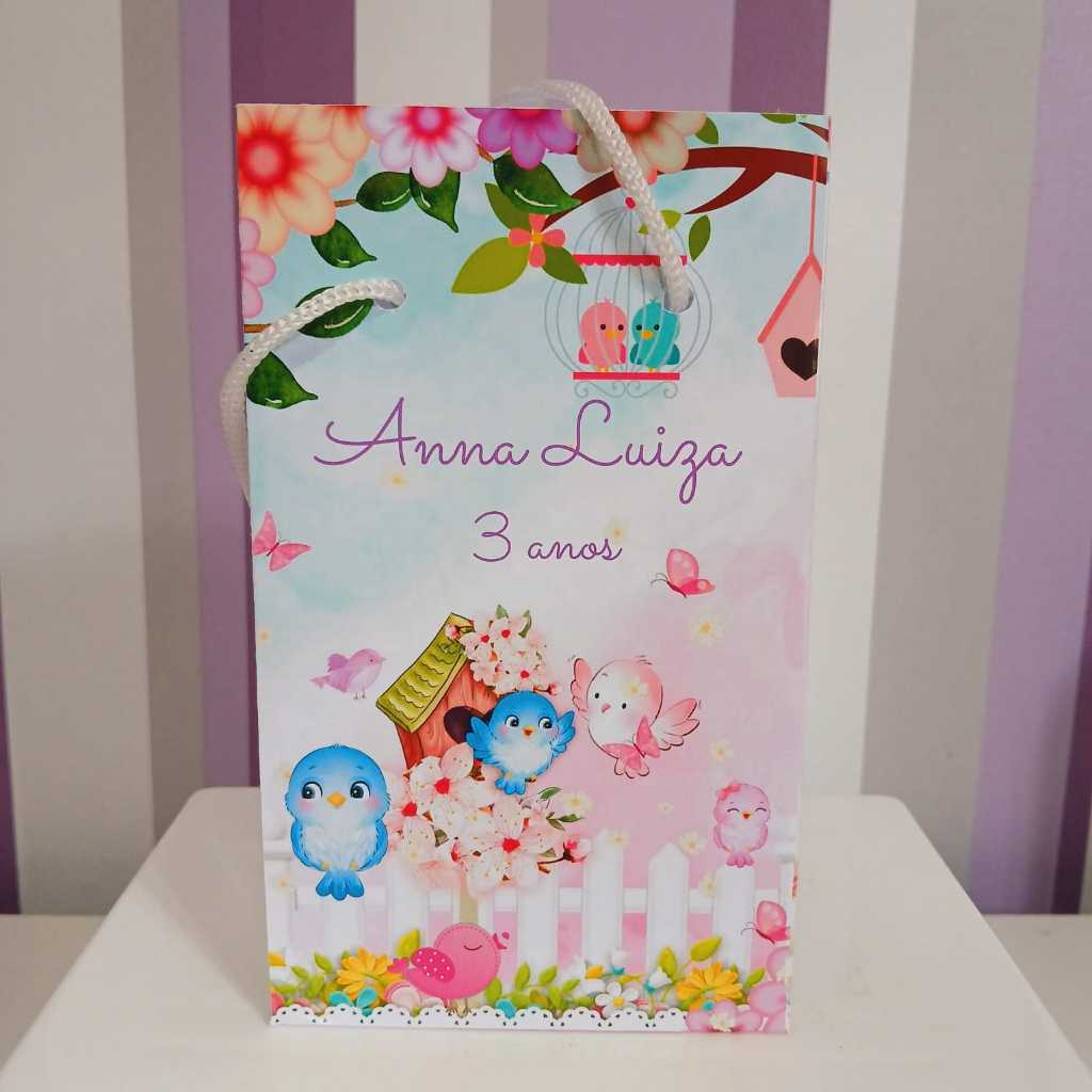 Sacolinha Surpresa Personalizada Jardim Encantado - Lembrancinha Aniversário - Tamanho P - PEGUE E MONTE