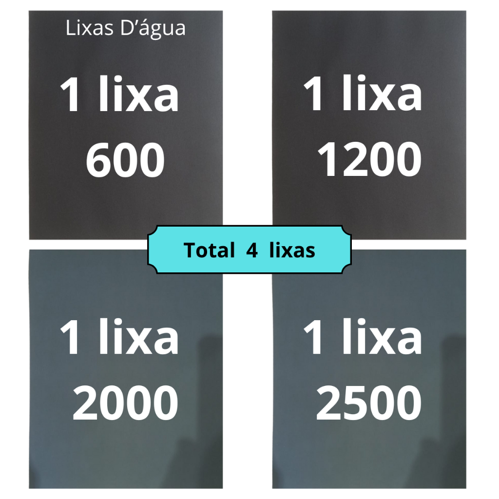 Lixa 600 1200 2000 2500 Kit 1 ou 2 Folhas Cada Grão D'água Polimento Lixamento Acabamento Plásticos em Oferta na Shopee
