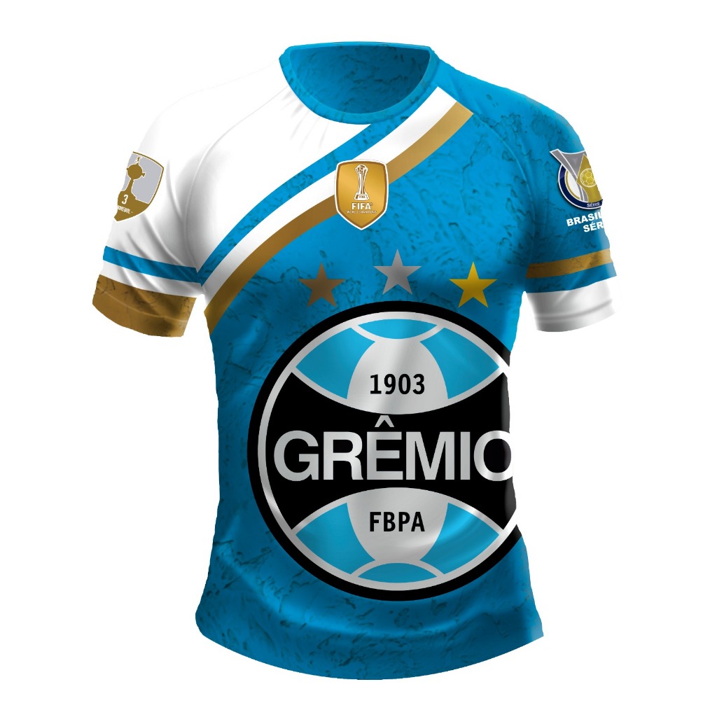 Camisa, camiseta, Casual Alusão Gremio Imortal Tricolor, fator de proteção UV 50
