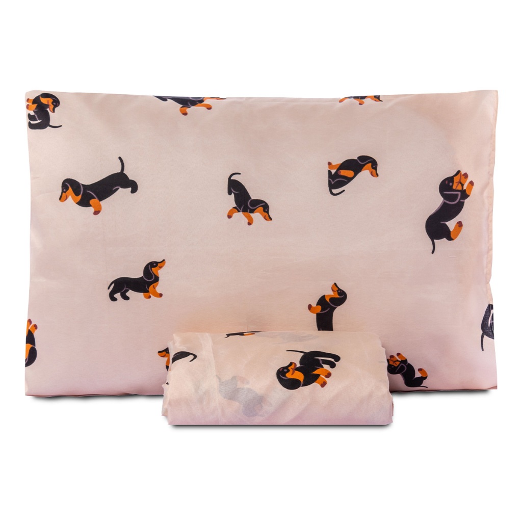 Jogo de Lençol Com Elástico Solteiro Basic Estampado - Jogo de Cama 2 Peças Cor Cachorro 180 Fios