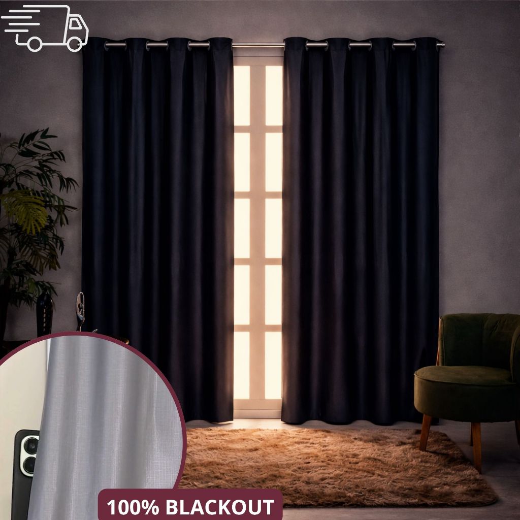 Cortina Blackout PVC Diferentes Tamanhos Cor Preto Black