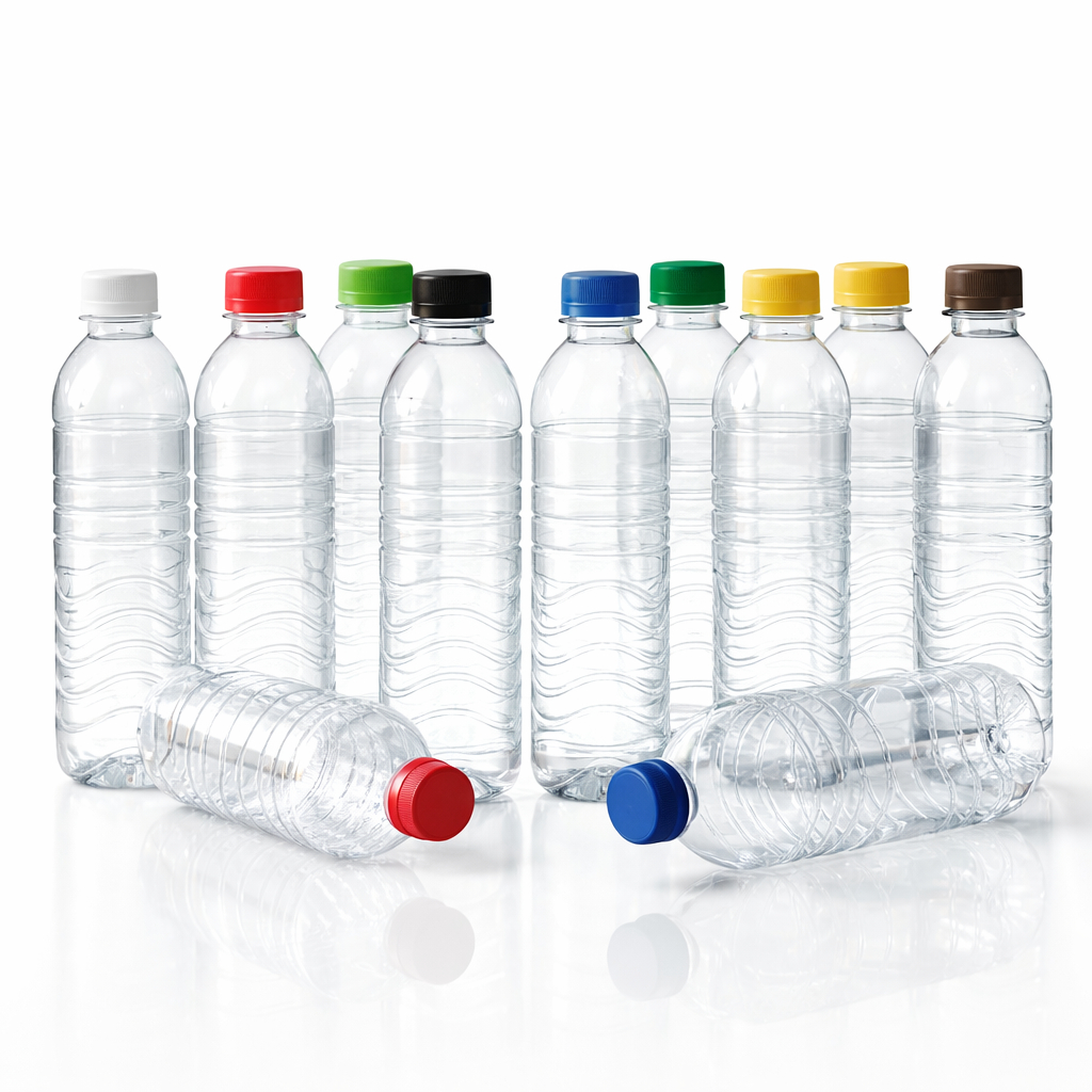 50 Garrafa 500ml Pet Plástica Descartável com Tampa Para Sucos, Água de Coco, Cachaça, Caldo de Cana