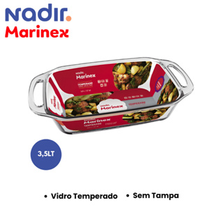 Assadeira Retangular de Vidro Temperado Sem Tampa Seletta Marinex 3,5LT em Oferta na Shopee