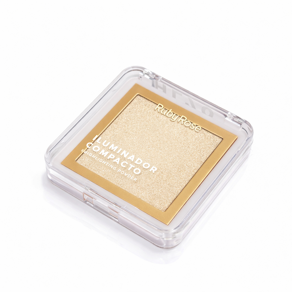 ILUMINADOR COMPACTO RUBY ROSE textura acetinada alta pigmentação 8,3g HB-859