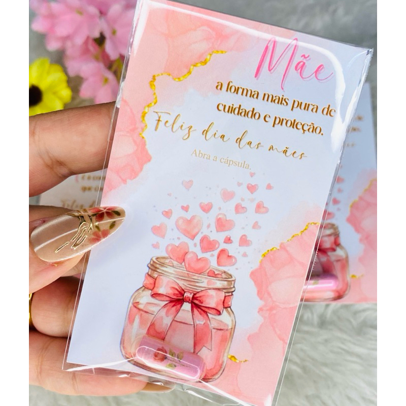 10/20 tag com cápsula de mensagem+embalagem dia das mães autoestima maternidade mimo fofo clientes lojas filho amor