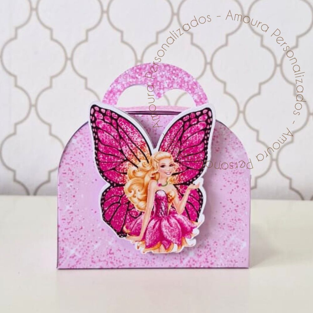 CAIXA MALETA PERSONALIZADA PARA LEMBRANCINHAS BARBIE BUTTERFLY |CAIXINHA|FESTA|ANIVERSARIO|BORBOLETA